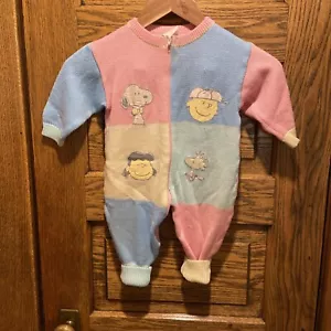 Vintage Rare Infant Snoopy Sweater Sleeper (Size Unknown) - Picture 1 of 10