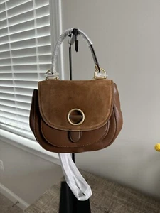 NWT Michael Kors Isadore Medium Top Handle Leather Messenger - DKhaki/Caramel - Picture 1 of 10