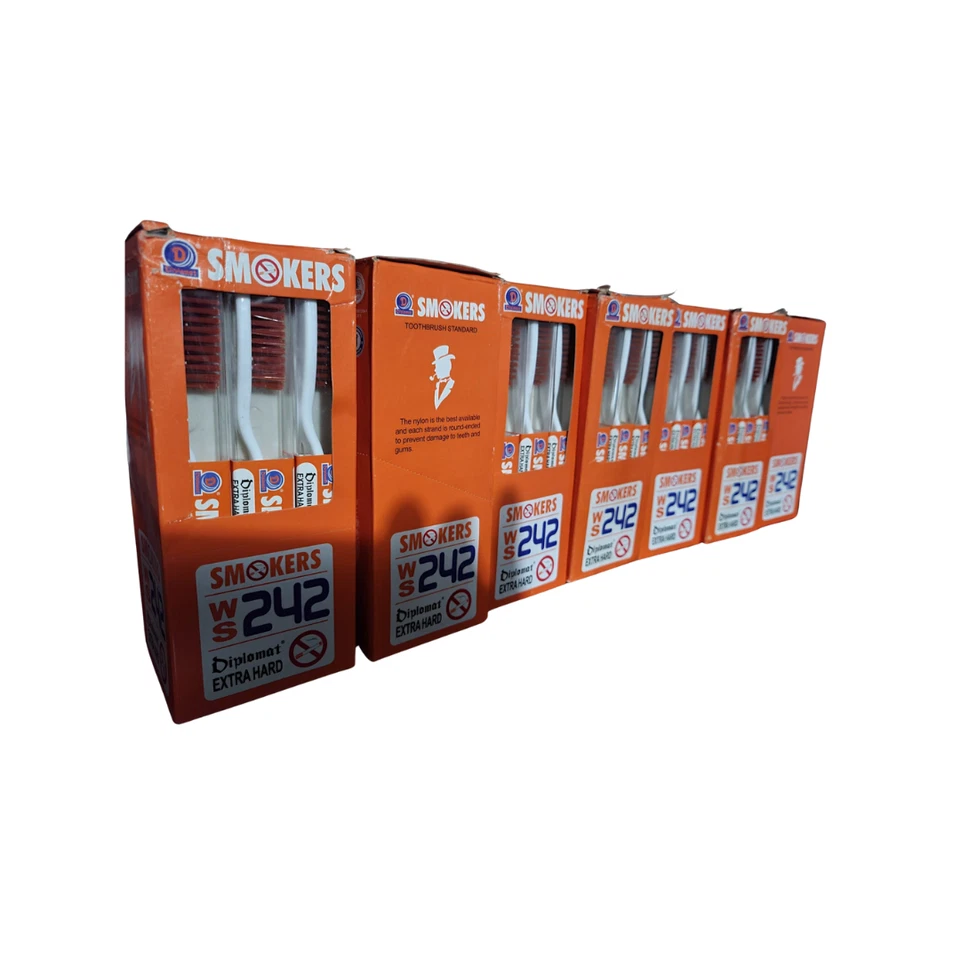 Diplomat WS 242 Smokers Extra Hard Brown Bristle Tooth Brush. ( 3pieces) - Image 1 of 4