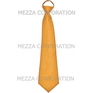 Neue formelle vorgebundene fertig geknotete Herrenkrawatte Polyester massiv Hochzeit Gold - Bild 1 von 2
