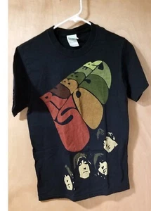 2005 THE BEATLES RUBBER SOUL Black Cotton T-SHIRT Apple Corps Adult Size SMALL - Imagen 1 de 11