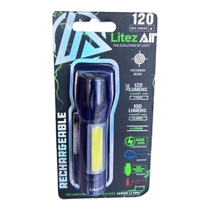 LitezAll Mini Rechargeable Flashlight & Task Light 120 Lumens w USB Cable 3.5" - Picture 1 of 2