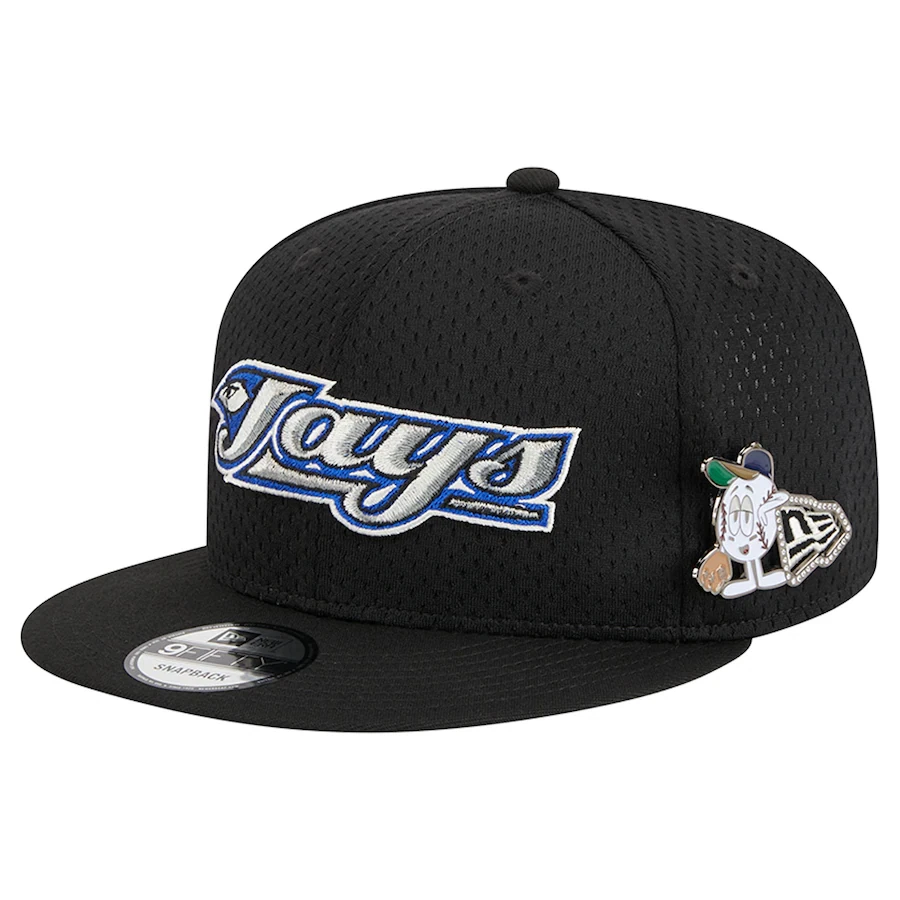 Men's Toronto Blue Jays New Era Black Post Up Pin 9FIFTY Snapback Hat Cap - Image 1 of 4