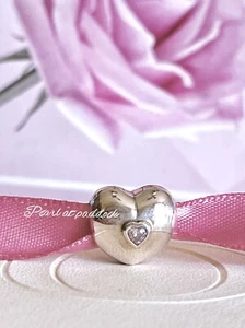Authentic Pandora Silver Steady Heart Pink Cz Clip Charm W/ Gift Box - Picture 1 of 3