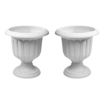 Novedad jardinera clásica de plástico para interiores/exteriores, piedra, 19 pulgadas (paquete de 2) Foto 1 de 3