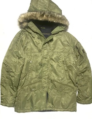 Chaqueta de snorkel Abercrombie Fitch para hombre mediana con capucha 4470 parka militar usada en excelente estado Foto 1 de 4