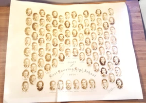 FOTO DE CLASE de colección en blanco y negro East Lansing High School 1940 Michigan Craine - Imagen 1 de 3
