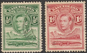 🇱🇸 Basutoland (Lesotho) 1938 KG VI ½d Green & 1d Scarlet SG 18 & 19 - Picture 1 of 5