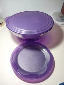 Tupperware Cuenco para Servir Acrílico Amatista Transparente Elegante con 4 Platos a Juego M2 - Imagen 1 de 11