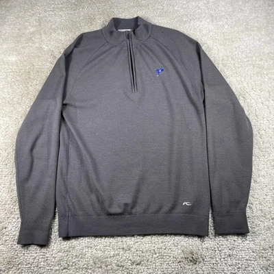 KJUS Quarter Zip Sweater Mens Medium Gray Golf Pullover Knit Raglan Wool Blend - Image 1 of 4