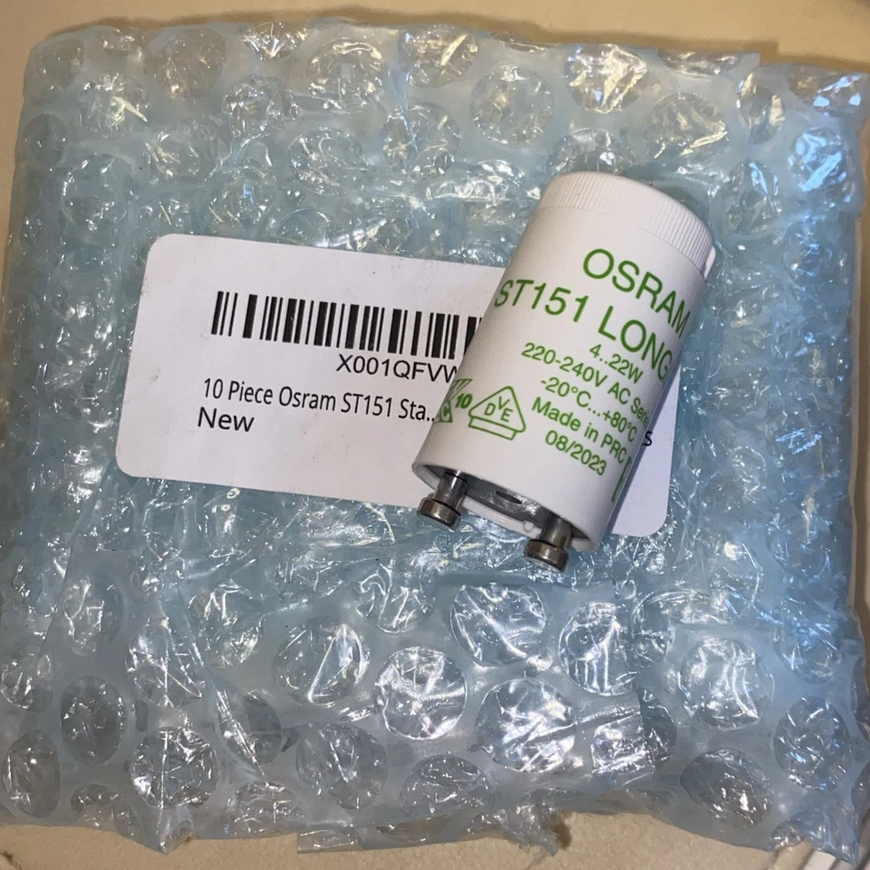 10 x Interruptor de arranque de lámpara fluorescente Osram Starter Longlife ST151 4-22W 230V - Imagen 1 de 1