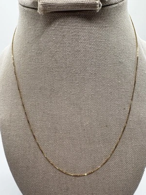 18K  Gold  Box Chain Necklace Adjustable Up To 18"  1.78 g Au750 Foto 1 de 4