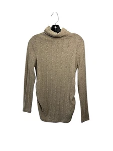 SHEIN Umstands-Rollkragenpullover Rippstrick hellbraun langarm Größe L - Bild 1 von 7