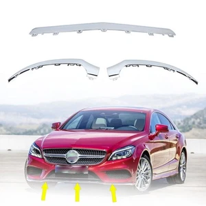 For Mercedes Benz W218 CLS400 550 2015-18 Chrome Front Bumper Lip Moulding Trim - Picture 1 of 9