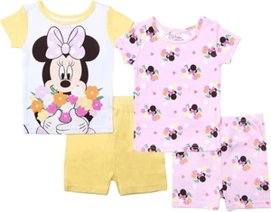 Disney Minnie Mouse Toddler Girls 4pc Pajama Sets Size 2T 3T 4T - Picture 1 of 5