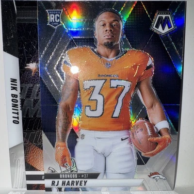 **RJ HARVEY**SILVER HOLO Mosaic #284 RC**BO NIX**NIK BONITTO** Denver Broncos - Image 1 of 4