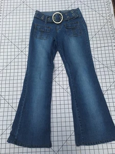 Vintage Y2K Angels Junior’s 7 Women’s Belt Low Rise Flare Jeans - Bild 1 von 11