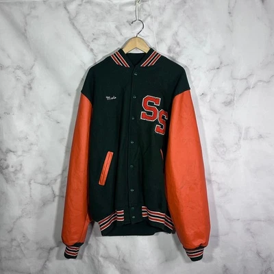 Vintage Neff Varsity Jacket Savannah Green/Orange Size 4XL Letterman USA Made - Image 1 of 4