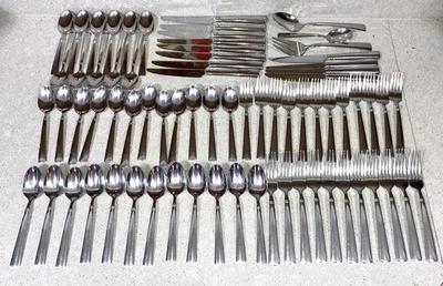 Reed & Barton Perspective 18/10 不锈钢餐具 大量 - 73 件 — 第 1/3 张图片