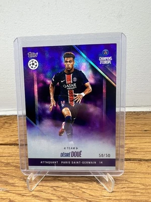 Desire Doue /50 Topps PSG Champions D'Europe 2025  - Image 1 of 2