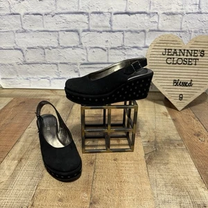 Scarpe decolte con tacco CORDANI nere scamosciate borchie plateau misura 6,5-7 37 - Foto 1 di 11