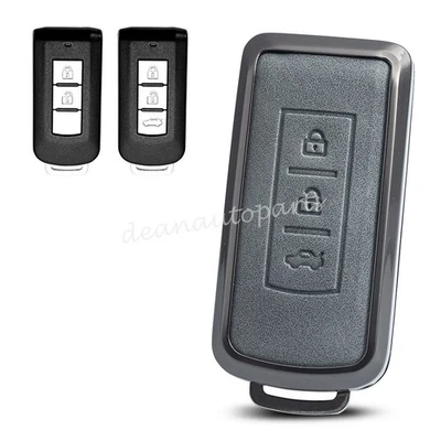 Metal Leather Car Key Cover Case For Mitsubishi Outlander Eclipse Cross ASX RVR - Image 1 of 4