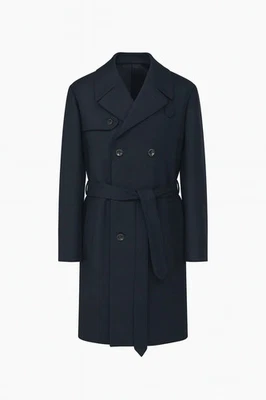 Men's Boglioli Navy Wool Trench Overcoat £1150 - Image 1 of 2