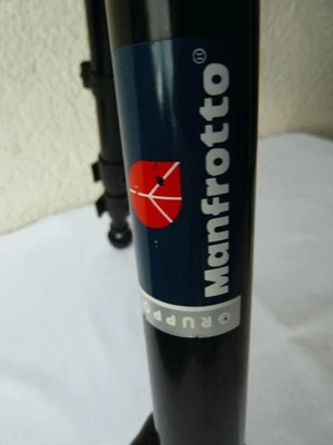 Manfrotto 055 3-Wege Stativ -mit Getriebeneiger und Segeltuchtasche - Bild 1 von 4