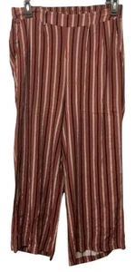Torrid 0 , XL pants brick red black striped elastic waistband pull on straight - Picture 1 of 6