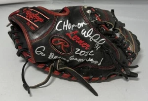 Braves Catcher WILLIAM CONTRERAS Firmado 2022 Juego Usado Guante AUTO Cerveceros - JSA - Imagen 1 de 4