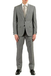 Hugo Boss "TheGrand1/Central1US" Men's 100% Wool Gray Two Button Suit - Picture 1 of 9