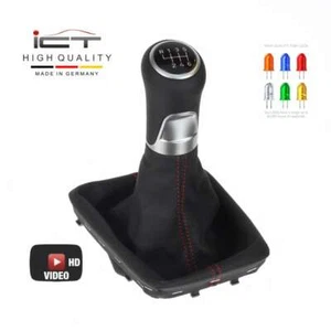 LED ICT pomello cambio pelle per VW Passat B8 Typ 3G filetto rosso C44 - Picture 1 of 6