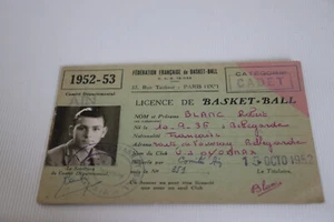Fédération Française de basket-ball - Licence - vieux papier - Imagen 1 de 2