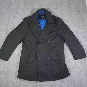 Banana Republic Peacoat Mens L Quilted Nylon Water Resistant Double Breasted - Picture 1 of 12