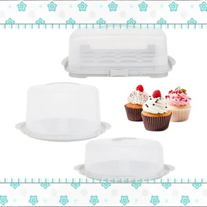 Selection Of Clear Plastic Cake Storage Containers With Lids & Handles - Picture 1 of 1