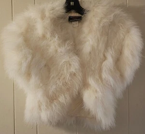 Vintage Climax by David Howard Marabou Feather Bolero Shoulder Jacket Sz Small - Picture 1 of 8