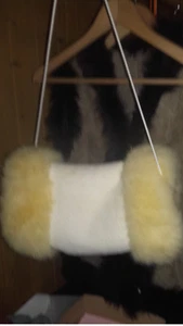 Manguito de piel de cordero calentador de manos curtiduría bueyes - Imagen 1 de 4