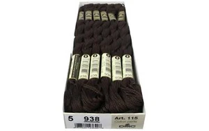 DMC Pearl Cotton Skein - Size 5 - #938 Ultra Dark Coffee Brown (12 skeins) - Picture 1 of 1