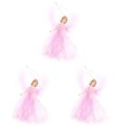 3 Pieces Christmas Party Hanging Pendant Cloth Pink Gifts Child Mini