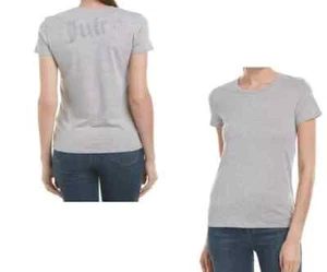 Juicy Couture Women Size S Heather Gray T Shirt Jersey Gothic Rhinestone SS New - Picture 1 of 3