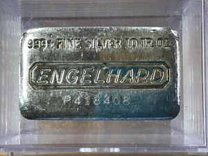 Engelhard 11th Series Variety "P" Serial Prefix 10 Ounce Silver Bar E0433 - Picture 1 of 8