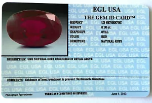 EGL USA Certified Natural Red Ruby 0.30ct Oval Loose Gemstone Repair New Design - Picture 1 of 7