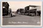 Vintage RPPC Perry Iowa 2nd Street Downtown Woolworth Old Cars Stop Light O28