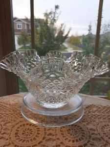 Vintage Fenton Crystal Clear Hobnail Large Bowl GORGEOUS! Made only for 1 YEAR!! - Picture 1 of 9