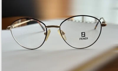 Vintage FENDI Eyeglasses Frames Eyewear F35 Amber Satin G.E.P 135 Made In Italy - Image 1 of 4