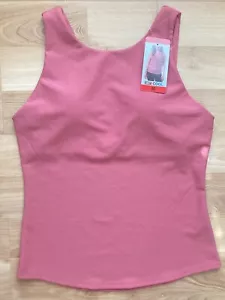 32 Degrees Cool Women's Soft Ribbed Fabric with Built-In-Bra Top, Slate Rose, M - Picture 1 of 5