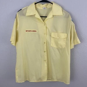 Boyscouts Of America Yellow Button Up Boys Den Leader Shirt Size 14 Boys - Picture 1 of 8