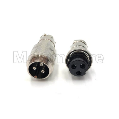 GX20 3 pin 10A 250V Plug and Socket Inline Docking Connector Aviation - Image 1 of 4