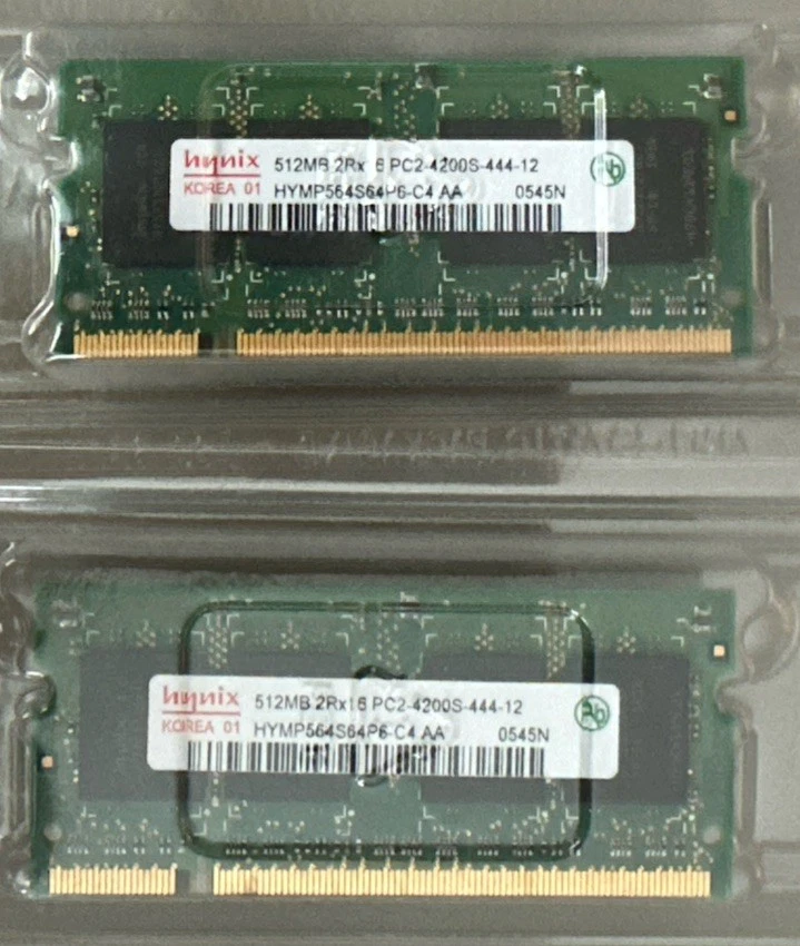 Hynix 512MB 2Rx16 PC2-4200S-444-12 HYMP564S64P6-C4-AA Memory - Image 1 of 4
