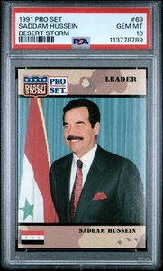 1991 Pro Set Desert Storm Saddam Hussein #69 PSA 10 !! A - Bild 1 von 2